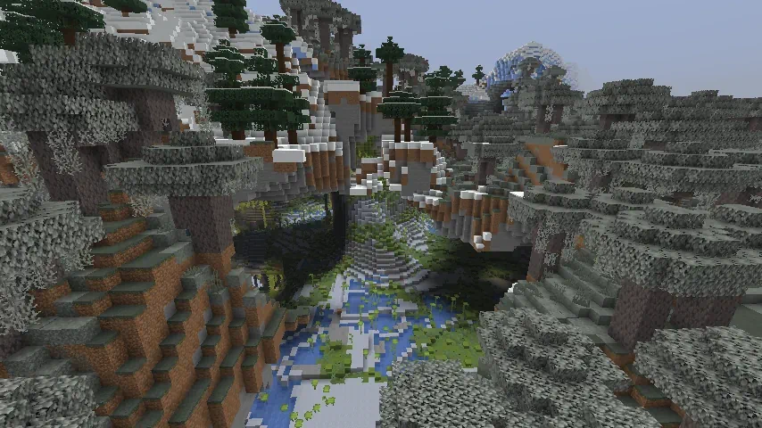 Minecraft Lush Cave Canyon Screenshot
