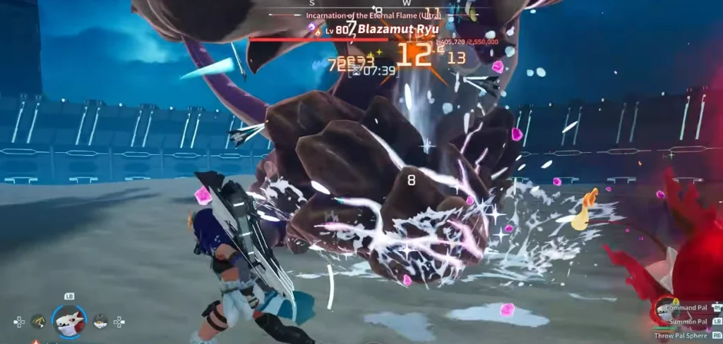 Palworld Ultra Blazamut Ryu Raid screenshot