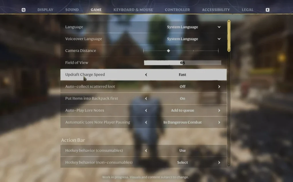 Enshrouded Updraft Settings screenshot