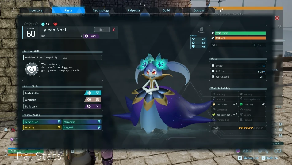 Palworld Lyleen Noct Paldeck screenshot