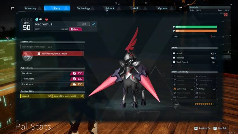 Palworld Necromus Paldeck screenshot