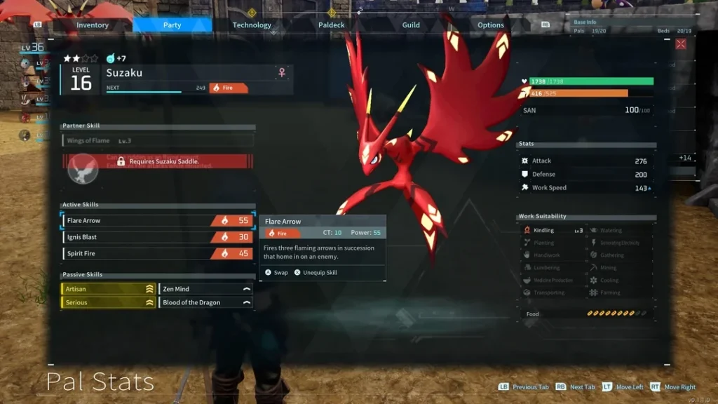 Palworld Suzaku Paldeck screenshot
