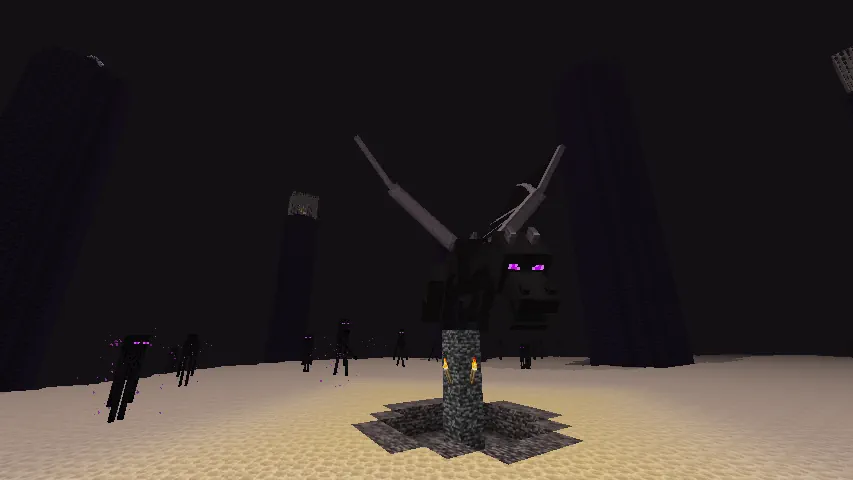 Minecraft Ender Dragon Perched Screenshot