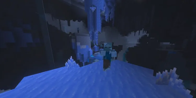 Minecraft Ice Caves Frozen Zombie and Stray Screenshot