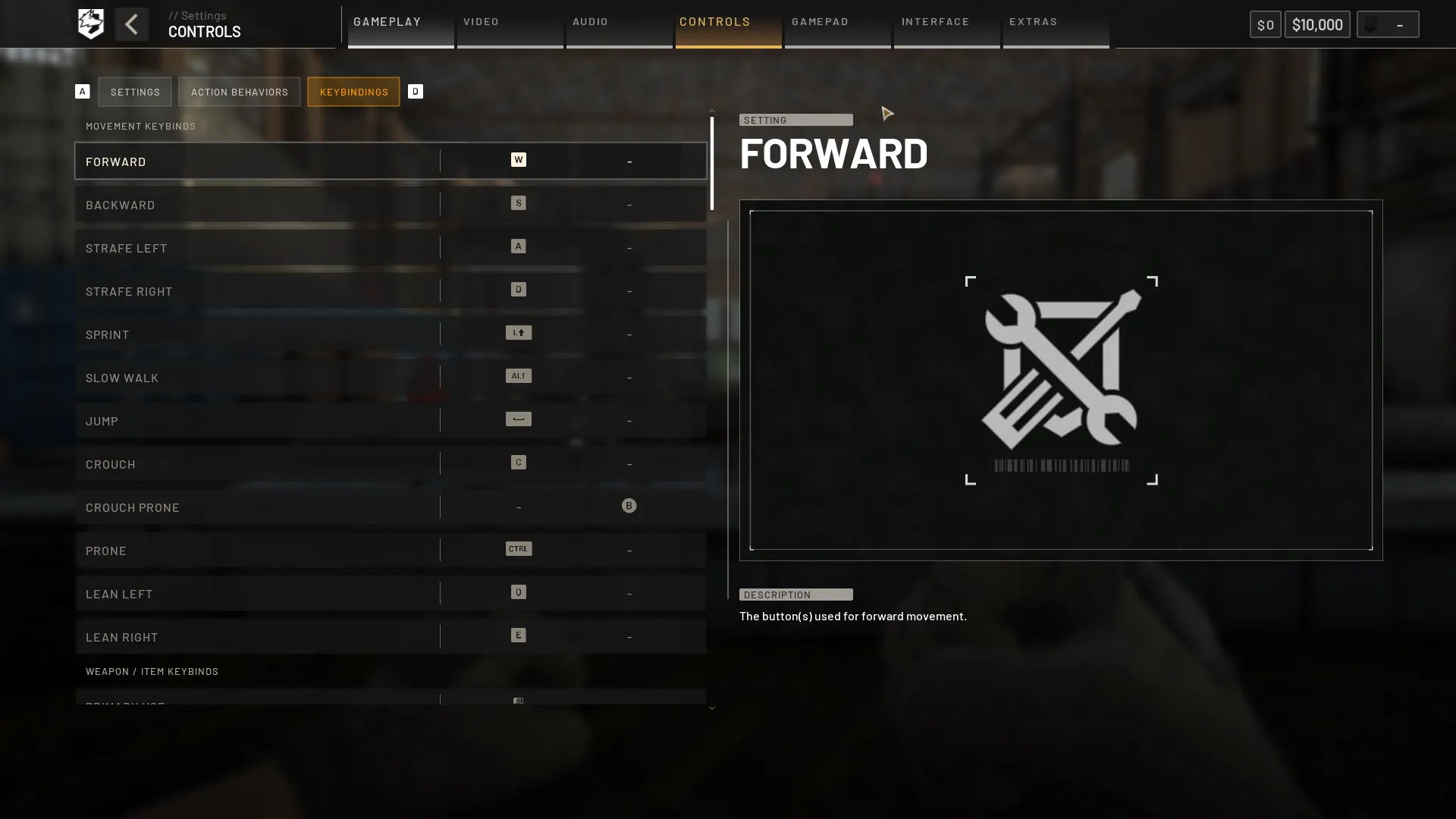 Wardogs Mouse & Keyboard Controls Screenshot