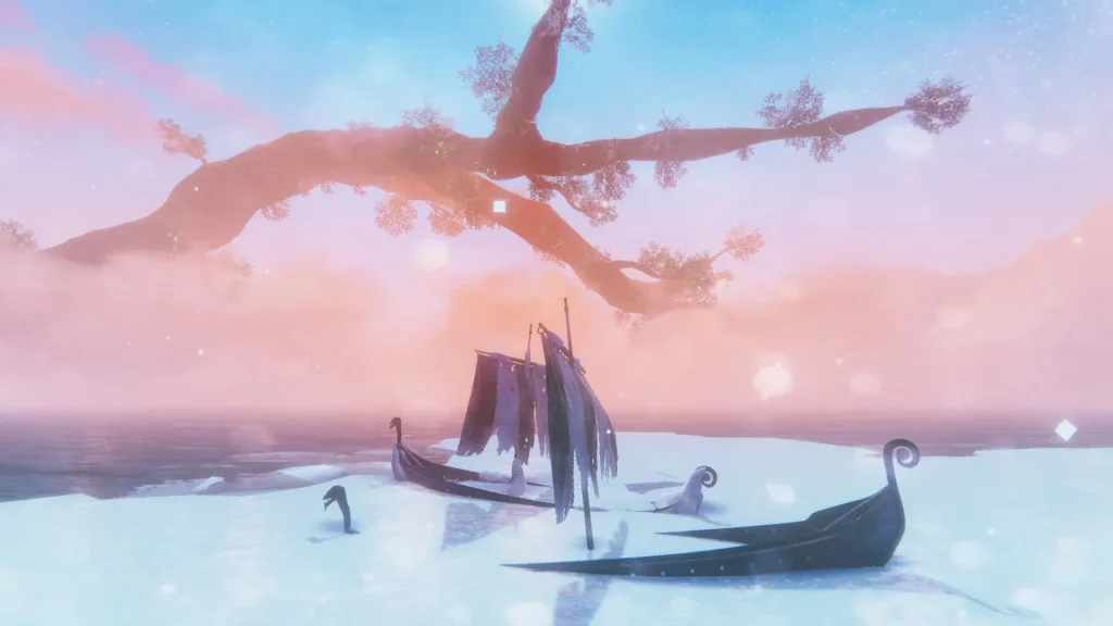 Valheim Deep North frozen ship screenshot