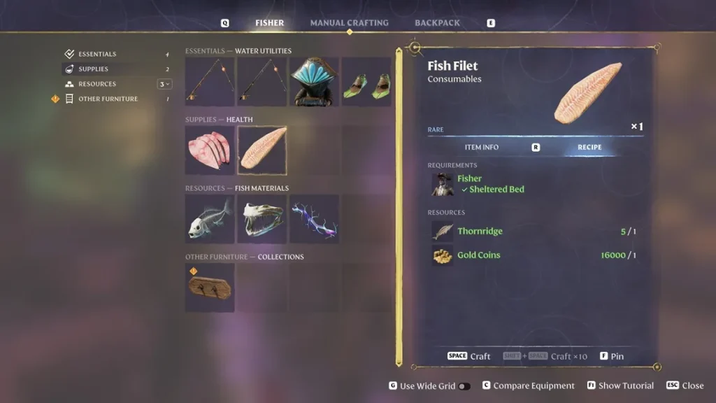 Enshrouded Fisher Crafting