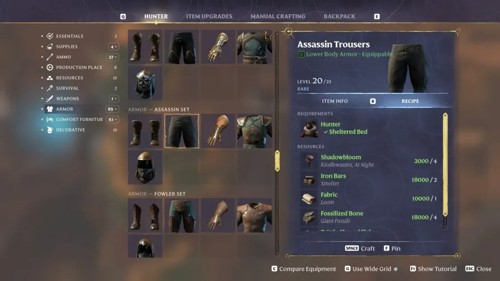 Enshrouded Fossilized Bone Crafting