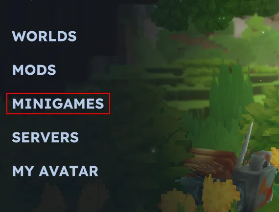 Hytale Minigames Menu Option