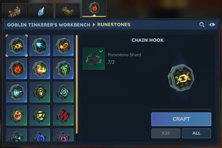 Hytale Rune Crafting Menu Screenshot