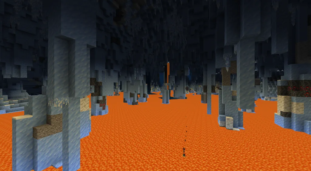 Minecraft Giant Ice Cave Lava Lake Screenshot