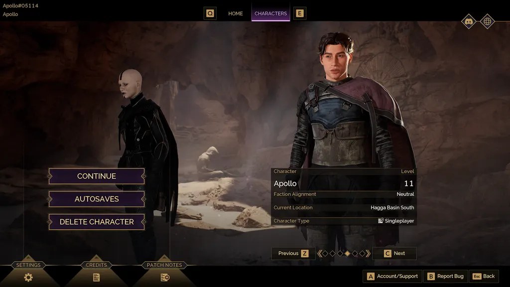 Dune: Awakening Character Screen