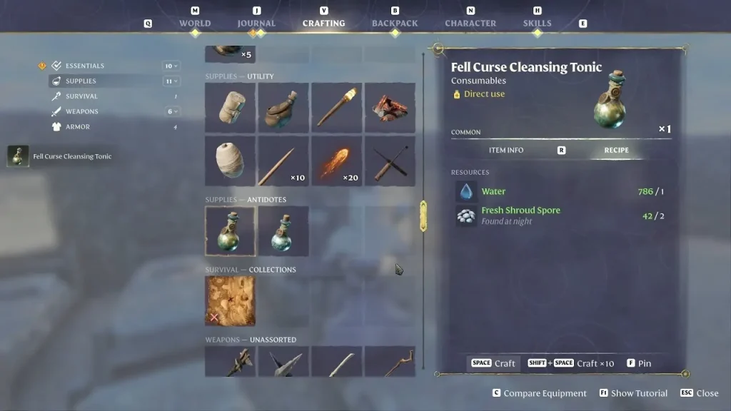 Enshrouded Fell Curse Cleansing Tonic screenshot 