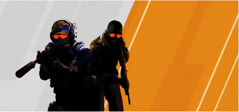 two counter strike characters aiming rifles