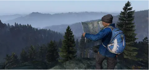 dayz character checking a map