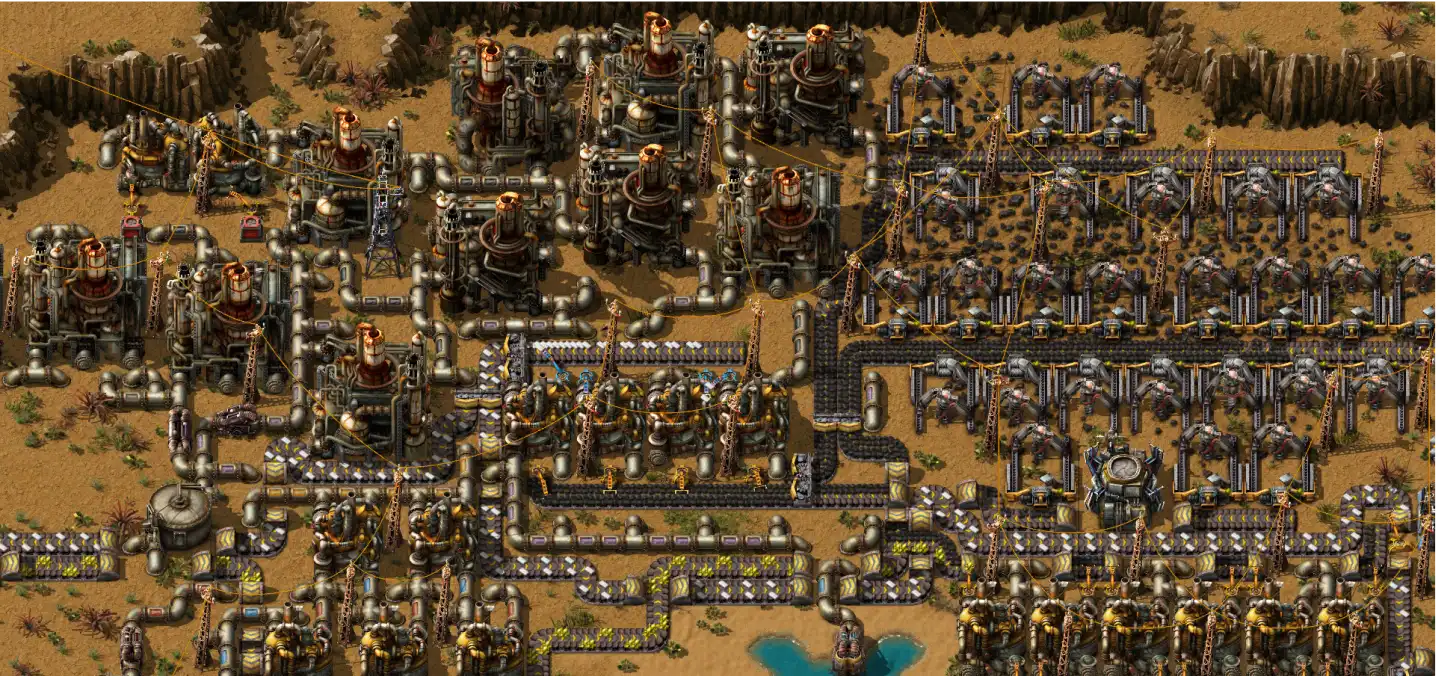 a massive factorio factory